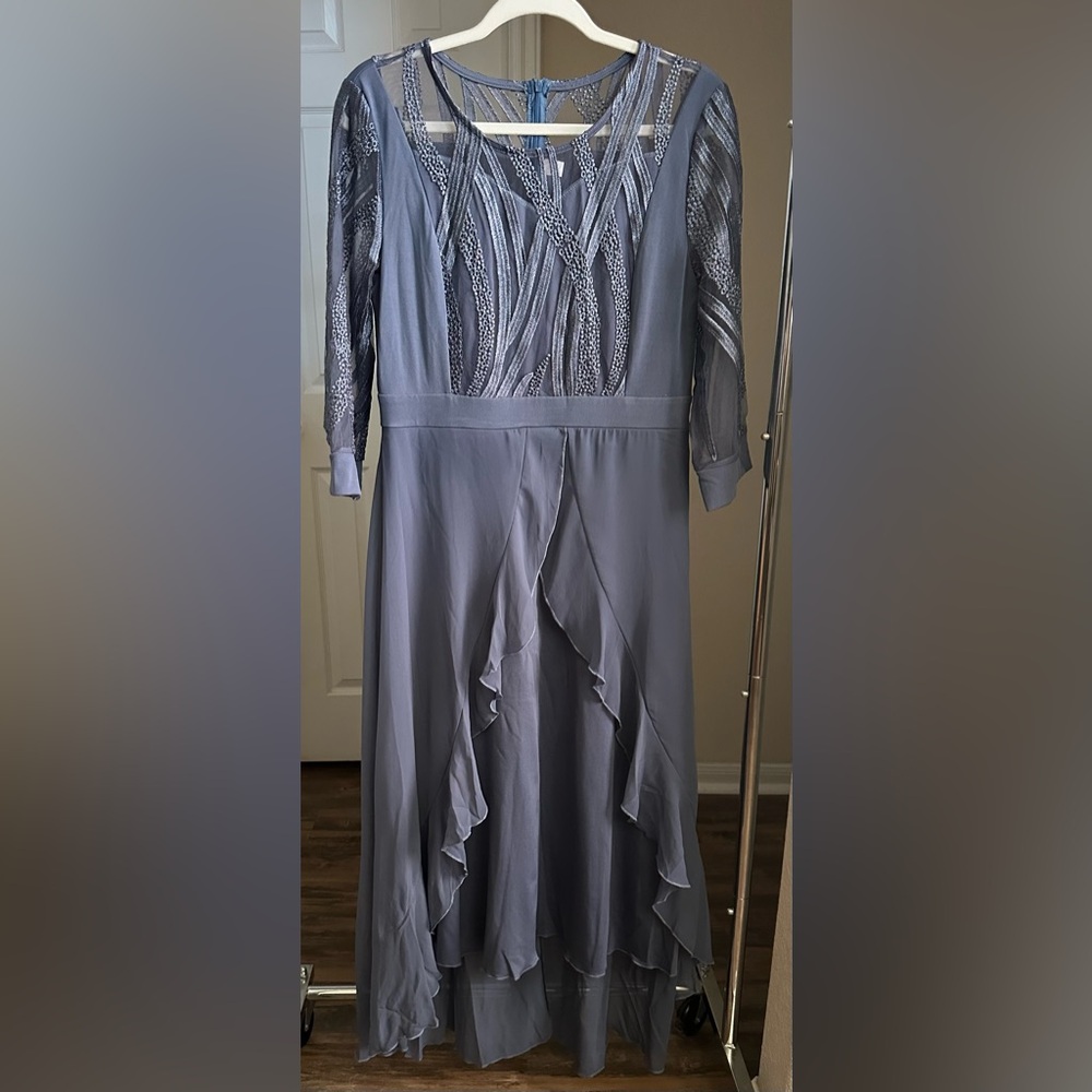 Dusty Blue Gray Elegant Dress NWOT